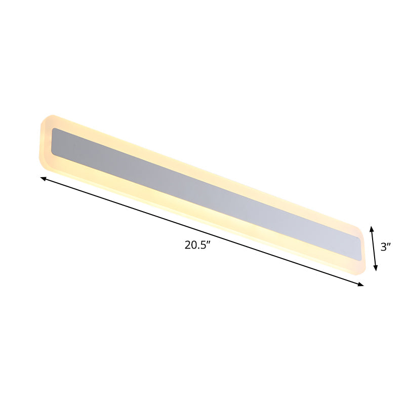 Rynx | 16"/20.5" L LED Vanity Wall Lighting Modern Silver Vanity Light Fixture with Extended Metal Shade in Warm/White Light