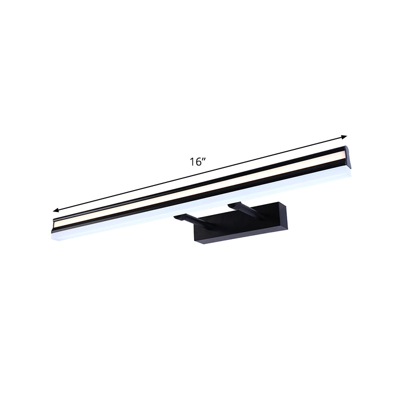 Rynx | Modern Rectangular Vanity Light Metal LED Bathroom Wall Light in Black with Double Arm
