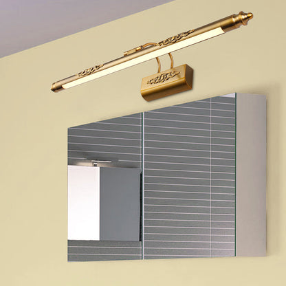 Rynx | Metal Streamlined Wall Sink Light Contemporary LED Brass Wall Lamps Ideas with Curved Arm in Warm/White Light
