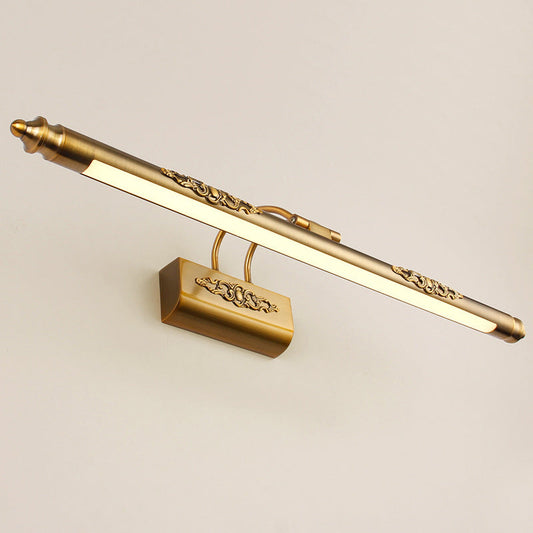 Rynx | Metal Streamlined Wall Sink Light Contemporary LED Brass Wall Lamps Ideas with Curved Arm in Warm/White Light