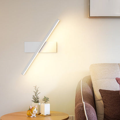 Rynx | Linear Wall Sconce contemporary metallic black/white LED wall light with warm/white light