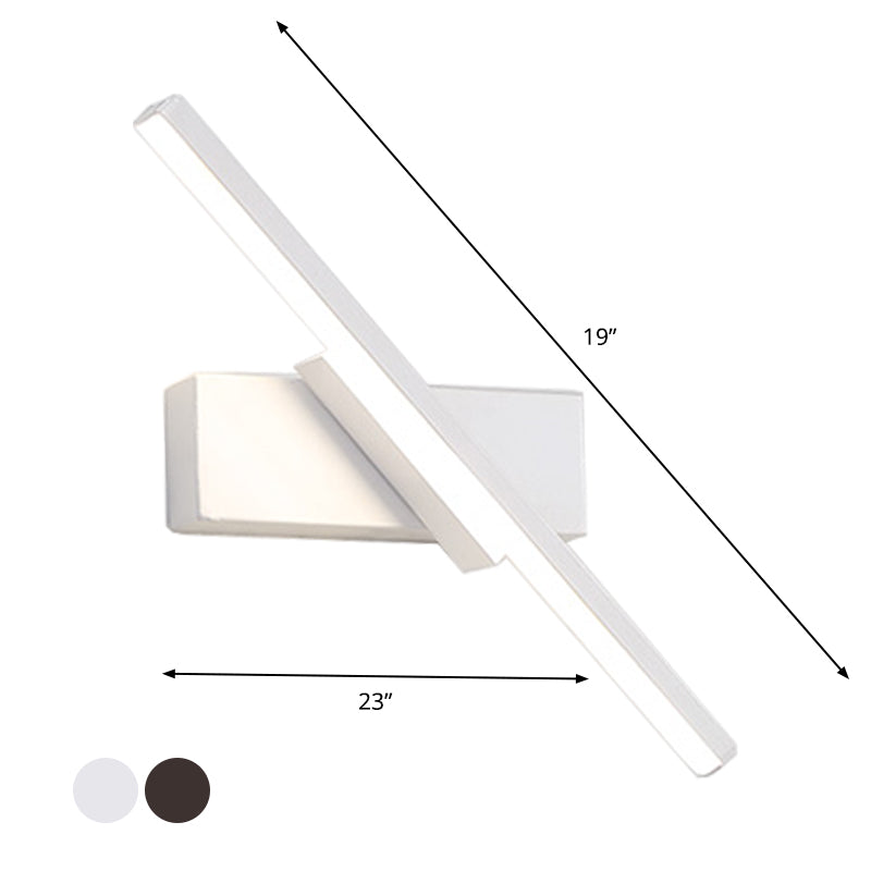 Rynx | Linear Wall Sconce contemporary metallic black/white LED wall light with warm/white light