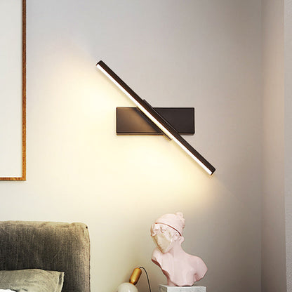 Rynx | Linear Wall Sconce contemporary metallic black/white LED wall light with warm/white light