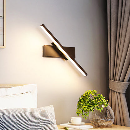 Rynx | Linear Wall Sconce contemporary metallic black/white LED wall light with warm/white light