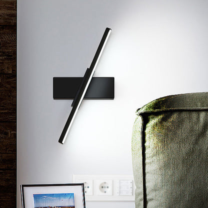 Rynx | Linear Wall Sconce contemporary metallic black/white LED wall light with warm/white light