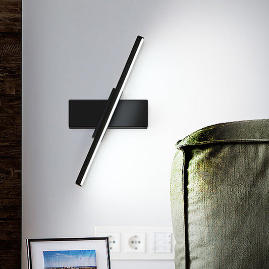 Rynx | Linear Wall Sconce contemporary metallic black/white LED wall light with warm/white light