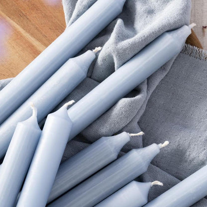 Rynx | Rustic Taper Candles Light Blue Set of 6