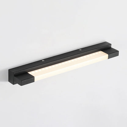 Rynx | Simple Straight Vanity Mirror Light Metal LED Bathroom Wall Lamp in Black, Warm/White Light