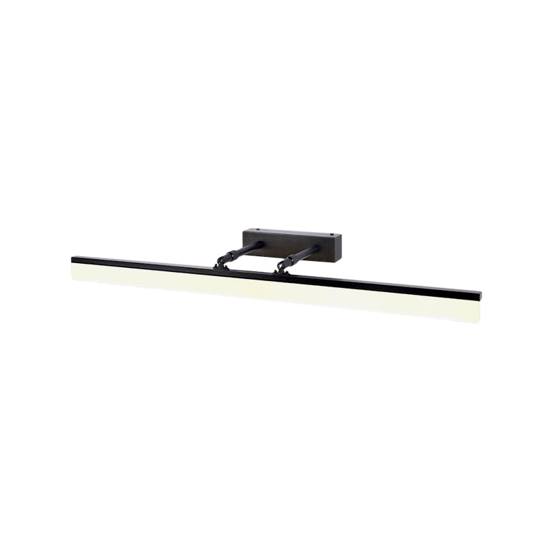 Rynx | Linear Vanity Lamp Contemporary Acrylic LED Bathroom Wall Lighting in Black, Warm/White Light