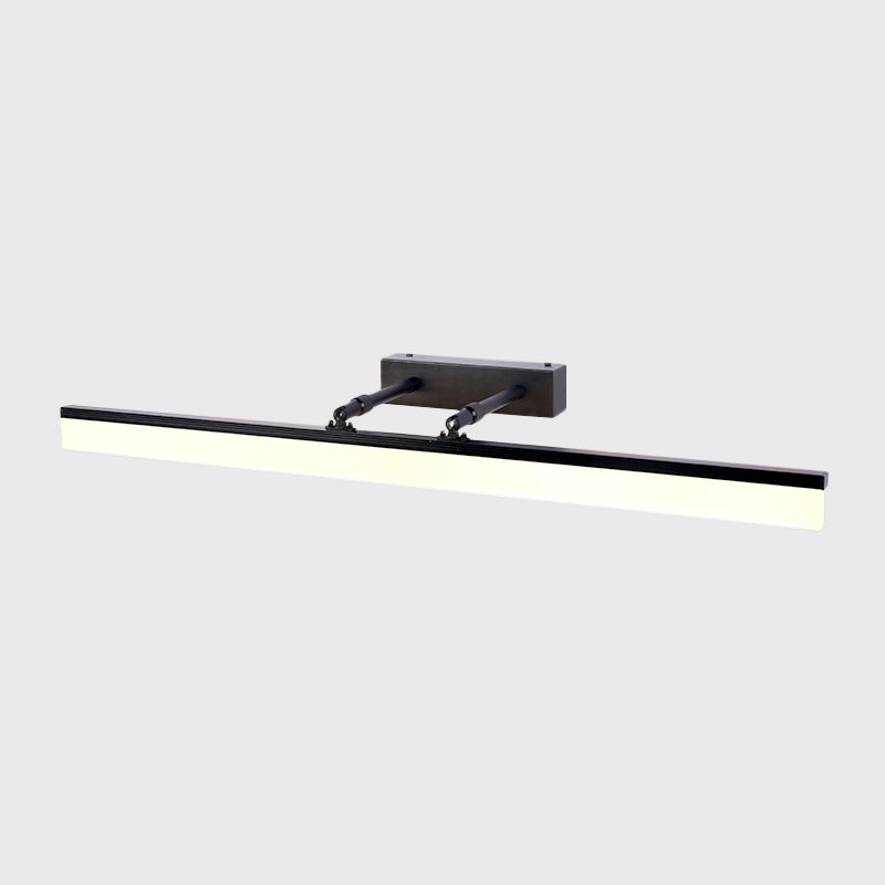 Rynx | Linear Vanity Lamp Contemporary Acrylic LED Bathroom Wall Lighting in Black, Warm/White Light