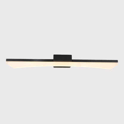 Rynx | Contemporary Curved Cosmetic Lighting Fixture Acrylic LED Bathroom Wall Light in Black, Warm/White Light