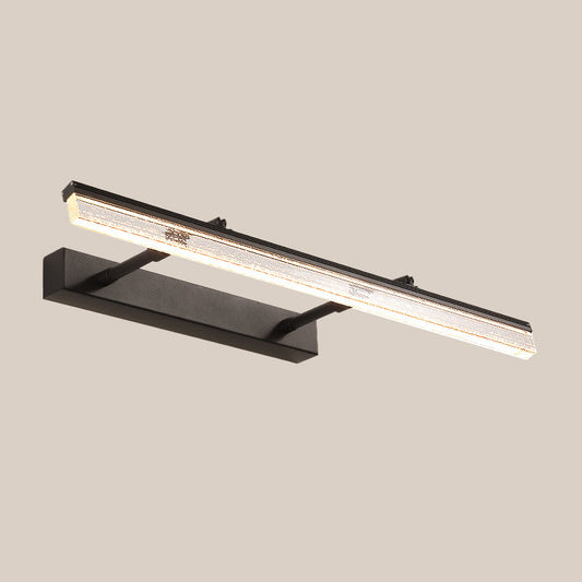 Rynx | Modern black double arm LED wall mounted lamp with warm/white light for a tube metallic wall mirror lighting