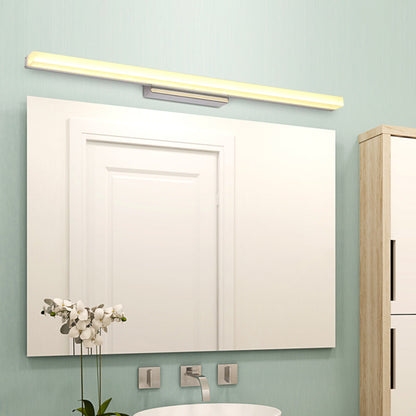 Rynx | LED Bathroom Wall Lamp Contemporary Chrome Vanity Lighting with Streamlined Metal Shade in Warm/White Light