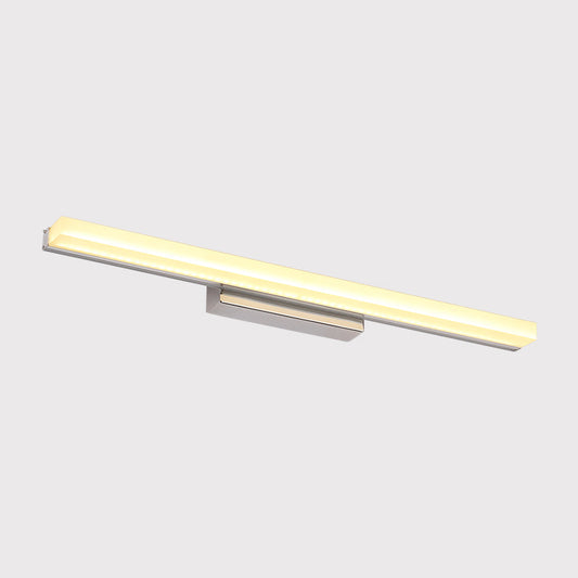 Rynx | LED Bathroom Wall Lamp Contemporary Chrome Vanity Lighting with Streamlined Metal Shade in Warm/White Light
