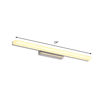 Rynx | LED Bathroom Wall Lamp Contemporary Chrome Vanity Lighting with Streamlined Metal Shade in Warm/White Light