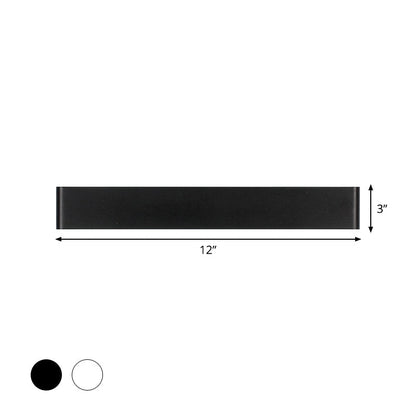 Rynx | Modernism Rectangle Vanity Wall Light Black/White Aluminum LED Living Room Wall Mount Lamp in Warm/White Light