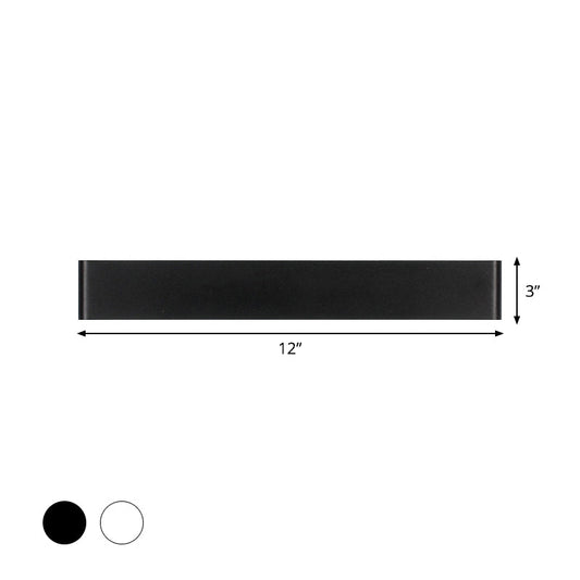 Rynx | Modernism Rectangle Vanity Wall Light Black/White Aluminum LED Living Room Wall Mount Lamp in Warm/White Light