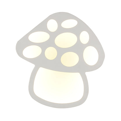 Rynx | Children Slim Mushroom Wall Lamp Acrylic White LED Wall Lamp for Hall Bathroom