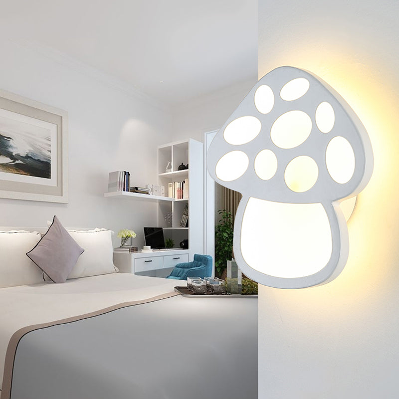 Rynx | Children Slim Mushroom Wall Lamp Acrylic White LED Wall Lamp for Hall Bathroom