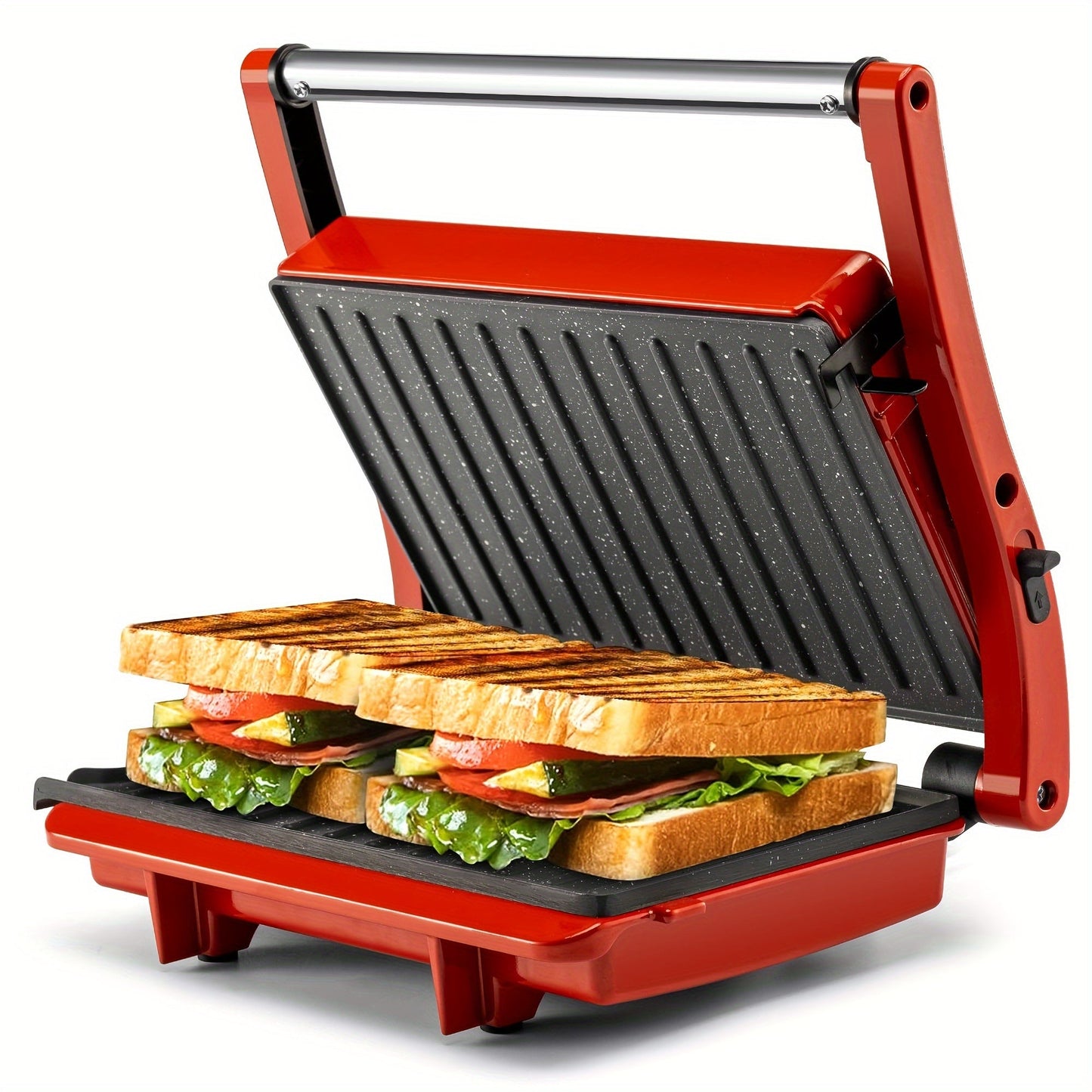 Rynx | 180-Degree 3-in-1 Electric Indoor Grill and Panini Press - Non-Stick Cooking Plates, Floating Hinge, Grease Tray