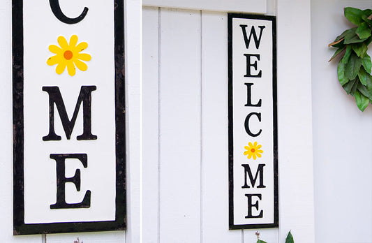 Rynx | Embossed Metal Daisy Welcome Sign