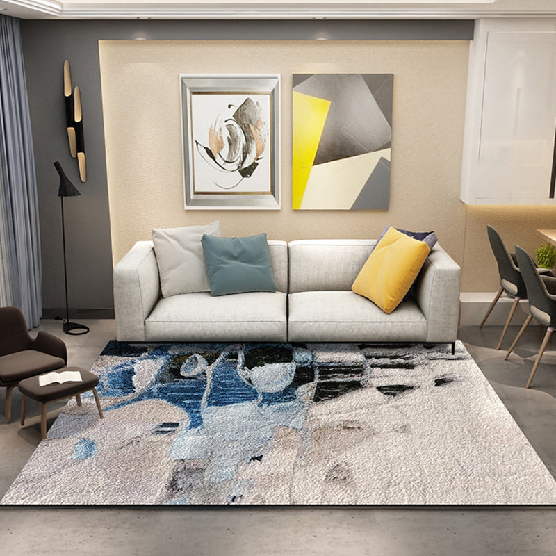 Rynx | Industrial Abstract Pattern Carpet Multicolor Polyester Carpet Non-Slip Washable Pet-Friendly Carpet for Sitting Area