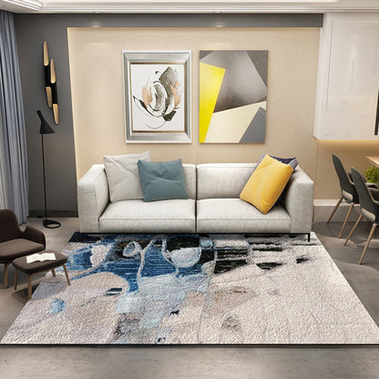 Rynx | Industrial Abstract Pattern Carpet Multicolor Polyester Carpet Non-Slip Washable Pet-Friendly Carpet for Sitting Area