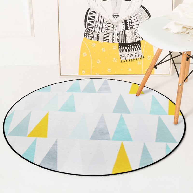 Rynx | Colorful Modern Indoor Rug Synthetics Triangles Rug Stain Resistant Area Carpet for Living Room