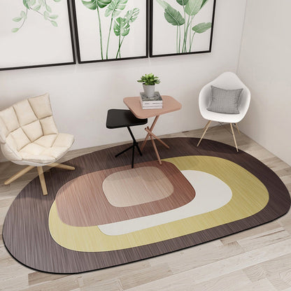 Rynx | Novelty Shaped Geometric Pattern Rug Dark Color Modern Carpet Polypropylene Pet Friendly Non-Slip Rug for Student Housing