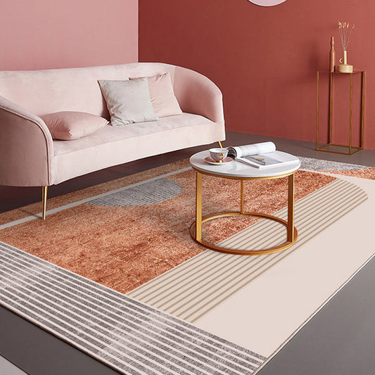 Rynx | Minimalist Color Block Carpet Morandi Color Polyester Indoor Carpet Washable Pet Friendly Flooring for Home Decor