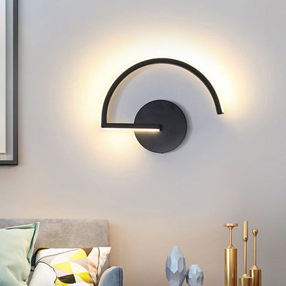 Rynx | Parallel Rod/Twisted/Curved LED Wall Lamp Minimalist Metal Black Wall-Mounted Light in Warm/White Light for Hotel
