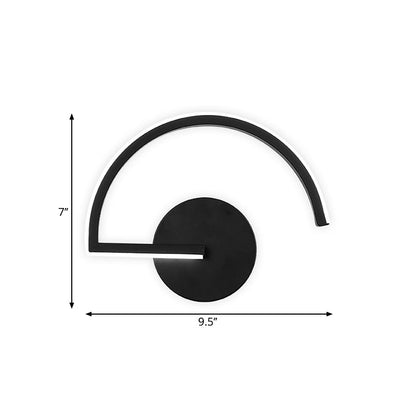 Rynx | Parallel Rod/Twisted/Curved LED Wall Lamp Minimalist Metal Black Wall-Mounted Light in Warm/White Light for Hotel