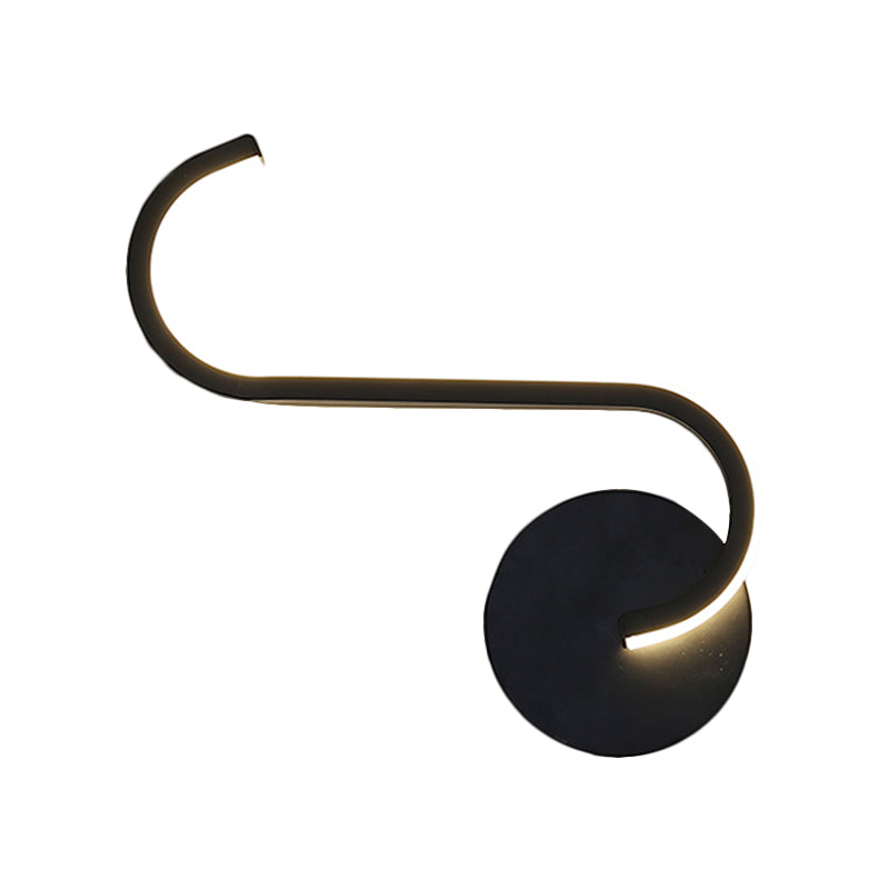 Rynx | Parallel Rod/Twisted/Curved LED Wall Lamp Minimalist Metal Black Wall-Mounted Light in Warm/White Light for Hotel