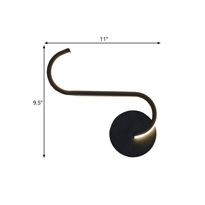 Rynx | Parallel Rod/Twisted/Curved LED Wall Lamp Minimalist Metal Black Wall-Mounted Light in Warm/White Light for Hotel