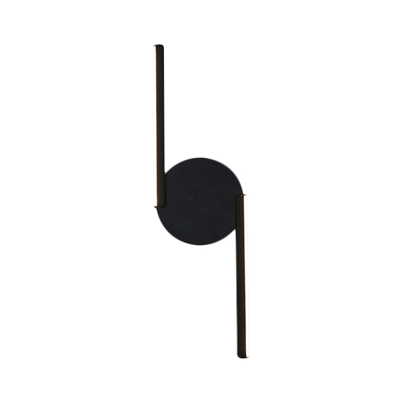 Rynx | Parallel Rod/Twisted/Curved LED Wall Lamp Minimalist Metal Black Wall-Mounted Light in Warm/White Light for Hotel