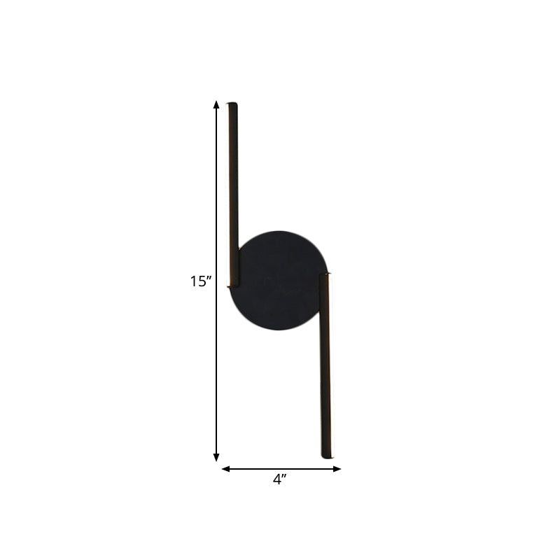 Rynx | Parallel Rod/Twisted/Curved LED Wall Lamp Minimalist Metal Black Wall-Mounted Light in Warm/White Light for Hotel
