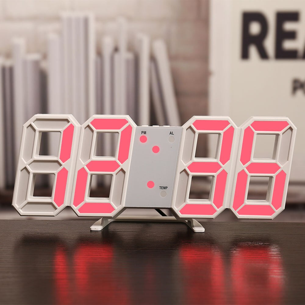 Rynx | LED-Digital Wall Clock - Temperature and Alarm