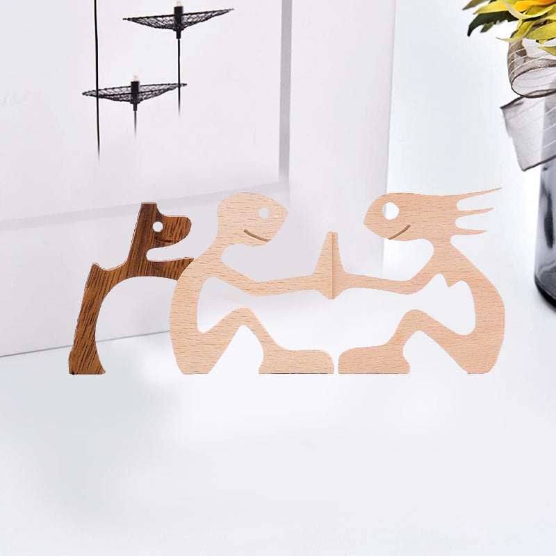 Rynx | Gift for Animal Lovers - Wooden Sculpture Table Ornaments - The Love Between You and Your Furry Friend