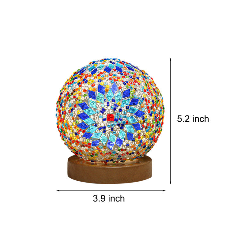 Rynx | Luminara - Spherical LED Dimmable Glass Baroque Table Lamp Mosaic 3.9"