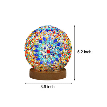 Rynx | Luminara - Spherical LED Dimmable Glass Baroque Table Lamp Mosaic 3.9"