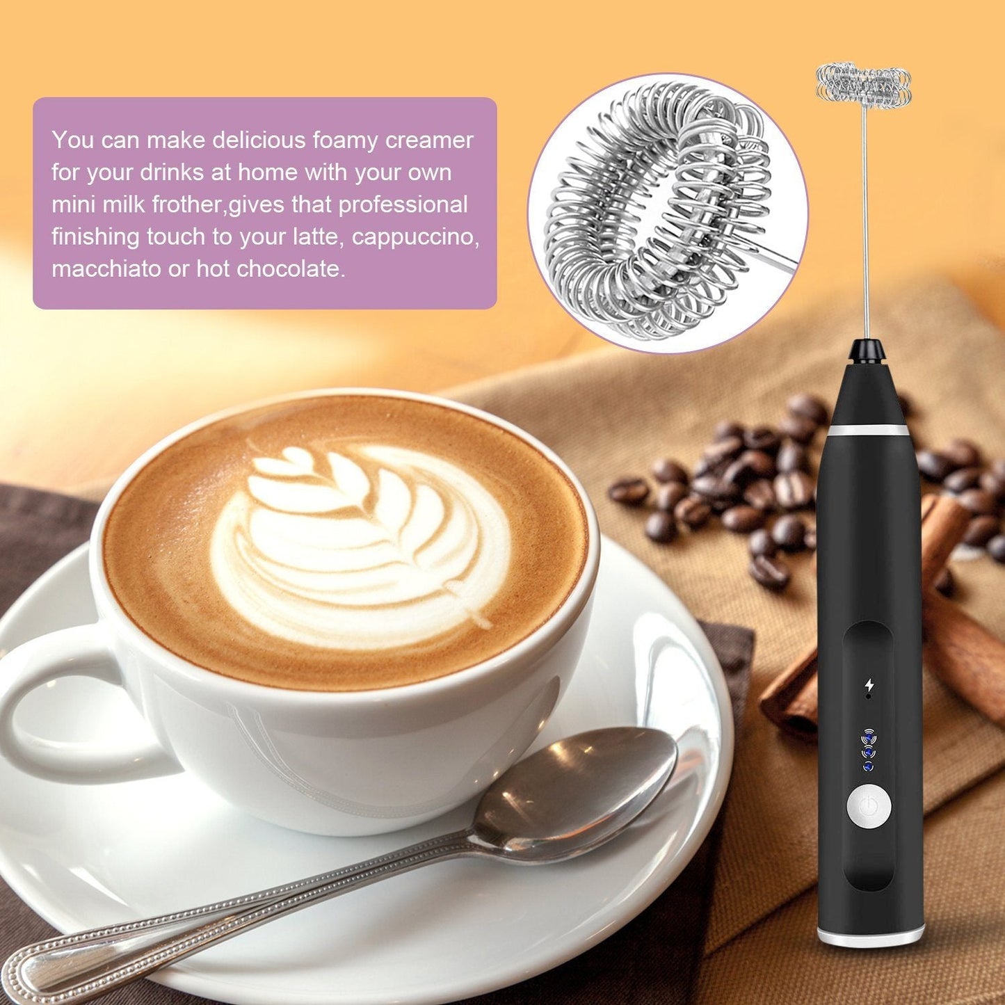 Rynx | 19-Pack: USB Electric Milk Coffee Frother Pitcher Set