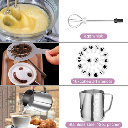 Rynx | 19-Pack: USB Electric Milk Coffee Frother Pitcher Set