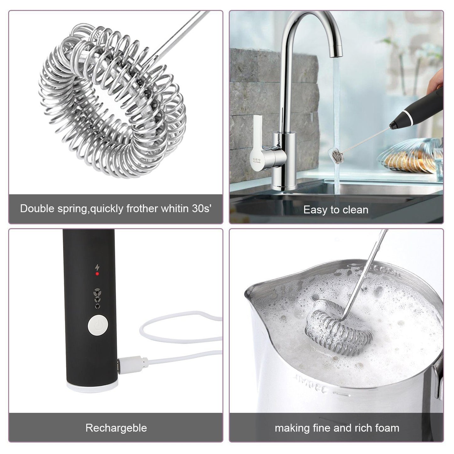 Rynx | 19-Pack: USB Electric Milk Coffee Frother Pitcher Set