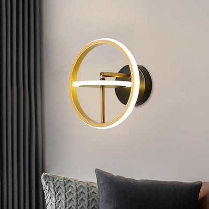 Rynx | Steering Wheel Rotatable Wall Light Set Modern Aluminum Gold LED Wall Lamp Lighting Fixture in Warm/White Light