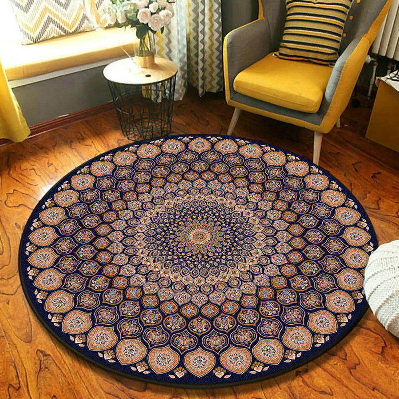 Rynx | Ethnic Moroccan Carpet Multicolor Mandala Rug non-slip backing stain-resistant rug for the guest room