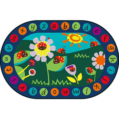 Rynx | Multicolor Kids Room Carpet Cartoon Alphabet Letters and Numbers Carpet Polyester Pet-Friendly Carpet