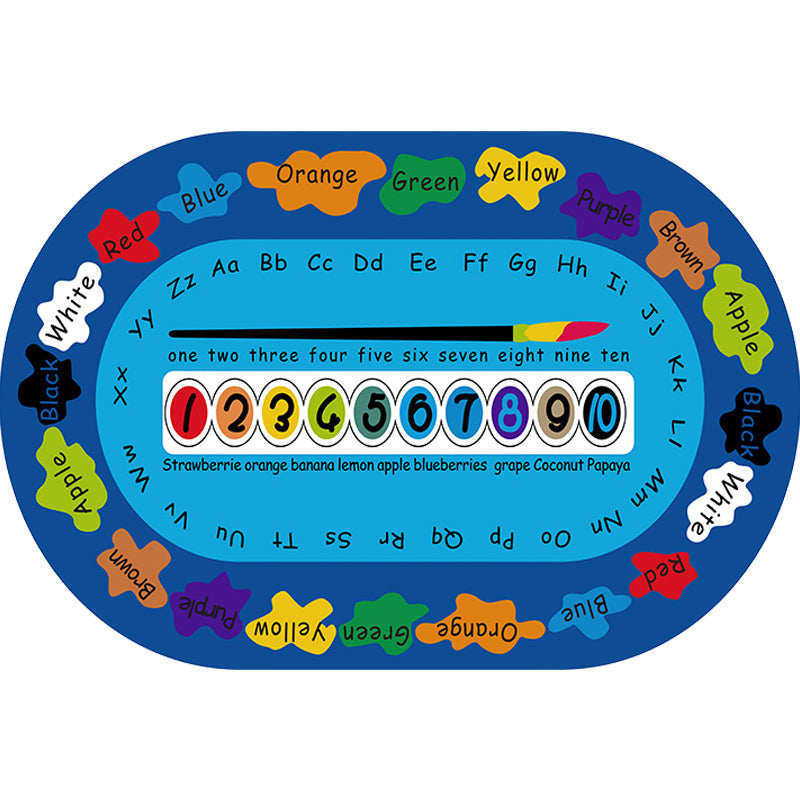 Rynx | Multicolor Kids Room Carpet Cartoon Alphabet Letters and Numbers Carpet Polyester Pet-Friendly Carpet
