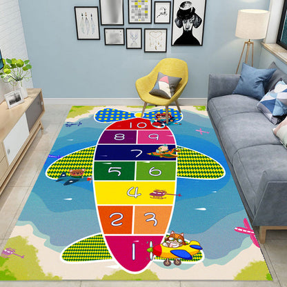 Rynx | Multicolor Kids Room Carpet Cartoon Alphabet Letters and Numbers Carpet Polyester Pet-Friendly Carpet