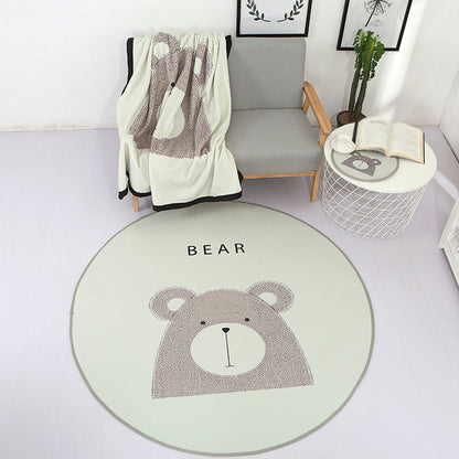 Rynx | Beautiful Children's Indoor Light Color Animal Rug with Words Non-Slip Backing Pet-Friendly Rug