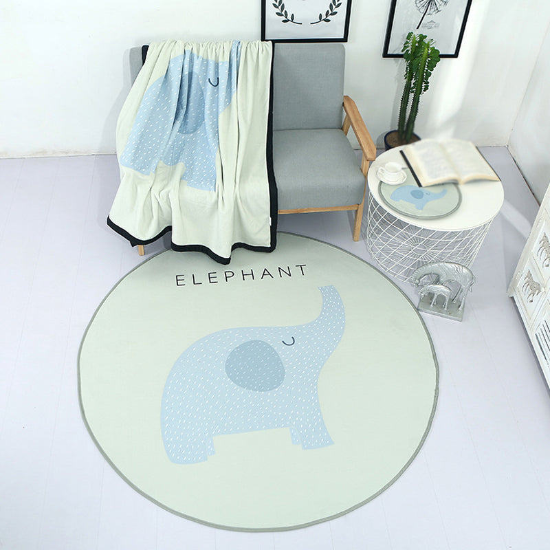 Rynx | Beautiful Children's Indoor Light Color Animal Rug with Words Non-Slip Backing Pet-Friendly Rug